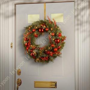 クリスマスリース ゴールド 玄関 部屋 北欧 ナチュラル 豪華 金 おしゃれ 飾り 装飾 かわいい ドア 壁掛け ハンガー アートフラワー 造花 ポインセチア バラ