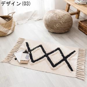 手織り綿麻 ラグマット 折り畳み ラグ カーペ...の詳細画像3