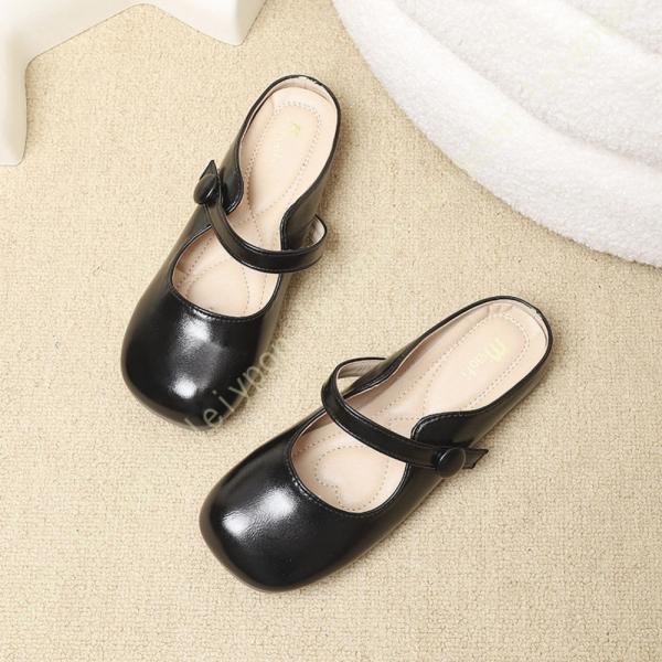 ミュール スクエアトゥ チャンキーヒール 太ヒール レディース パンプス 女性 ベーシック 美脚 オ...