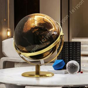 ゴールド 地球儀デザイン 置時計 特典付 地球儀 インテリア サイズMM 直径20cm 卓上 英字表記 時差