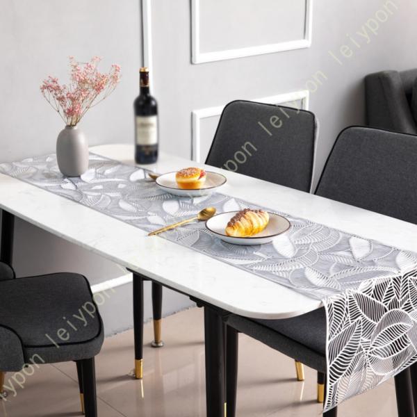 テーブルセンター 撥水 撥水加工 北欧 布 長方形 35×180cm ジャガード織り ピンク ホワイ...