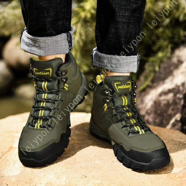 スノーシューズ スノーブーツ アウトドア メンズ スムース ショート ブーツ ラウンドトゥ ミドル丈...