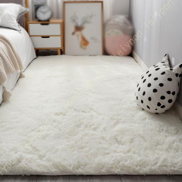 シャギーラグ 通気性 カーペット 滑り止め付き ふわふわ 遮音効果 厚手 絨毯 ラグ マット ラグカ...