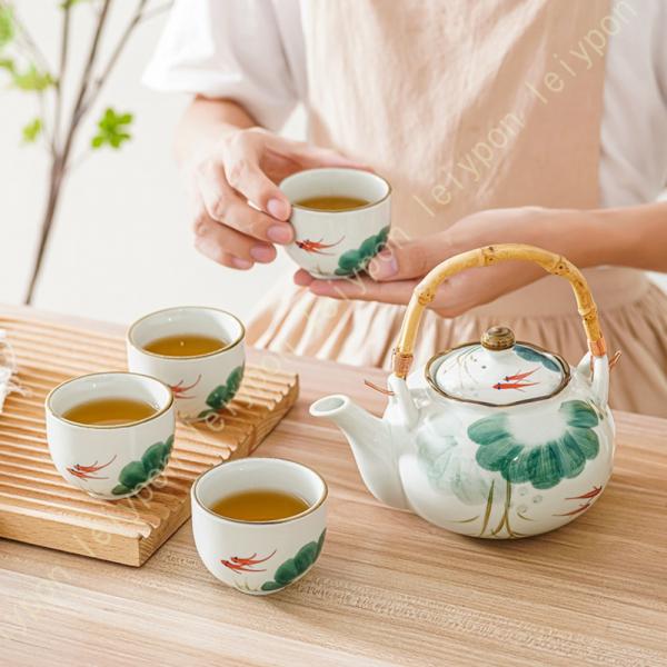 蓋付茶器セット 茶器セット 急須 茶こし付き 湯呑み 陶器 結婚 出産 内祝い 引き出物 金婚式 誕...