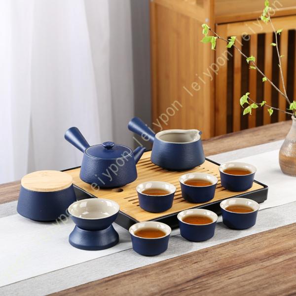 かわいい花柄の茶器5点セット 湯呑 急須 ポット 茶器 オシャレ食器 お洒落 可愛い かわいい 陶器...