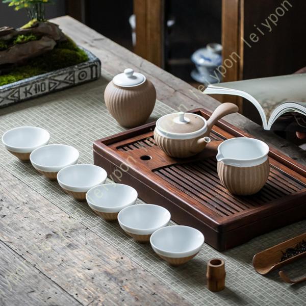 かわいい花柄の茶器5点セット 湯呑 急須 ポット 茶器 オシャレ食器 お洒落 可愛い かわいい 陶器...
