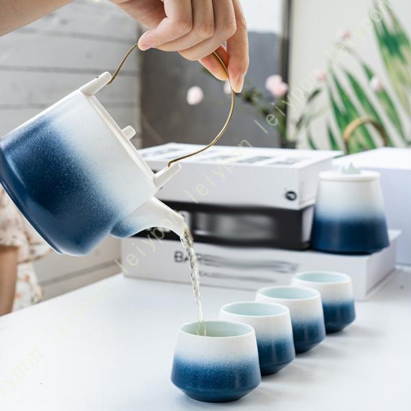 急須茶器セット 急須 360ml 湯呑4客 75ml 木箱入 ギフト 御祝 結婚祝 出産祝 新築祝 ...