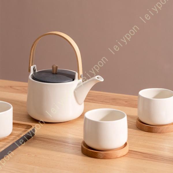 急須 急須セット190ml 丸平型急須 お茶の葉桐 急須茶器セット セラメッシュ茶葉 湯呑み 湯冷ま...