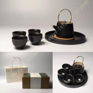 煎茶道具 煎茶器 煎茶器セット 萩焼き 天龍窯 湯のみ 6客 宝瓶 急須 湯