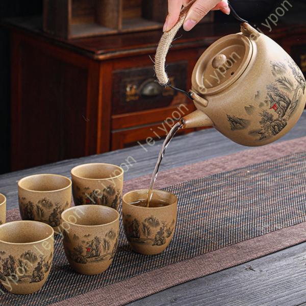 茶器揃 急須 6 茶器セット 湯呑 モダン おしゃれ 注ぎやすい 織部 織部焼 お茶 伝統的 手造り...