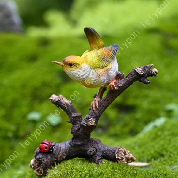 LxRx9 屋外用彫像 樹脂オブジェ 小鳥の置物 インコの置物 とり トリ オブジェ 動物 オーナメ...