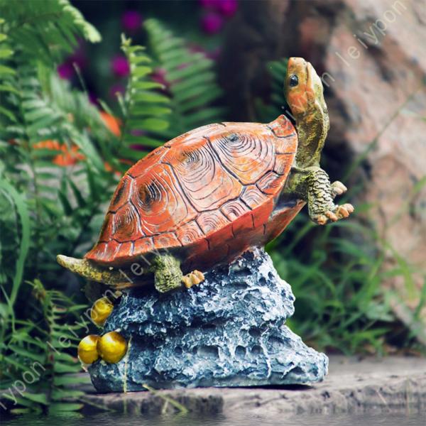 ガーデンオーナメント 庭 オブジェ 亀 タートル かめ 写真道具 本物そっくり 亀の置物 ガーデン用...
