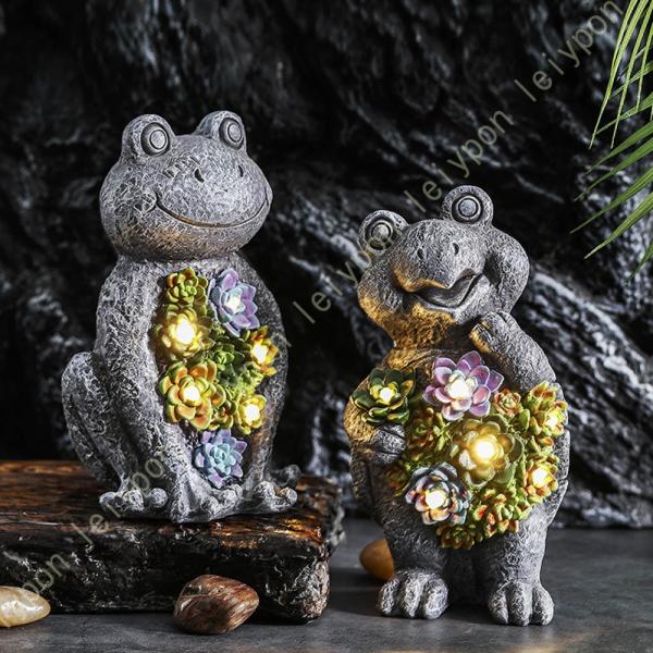 置物ガーデンオブジェ 防水 耐久性 ソーラー充電式 電気代ゼロ ソーラーライト ガーデンライト 屋外...