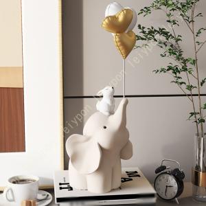 幸せを運ぶピンクのゾウさん 置物 象 ピンク ゾウ 木彫り 幸運 縁起物