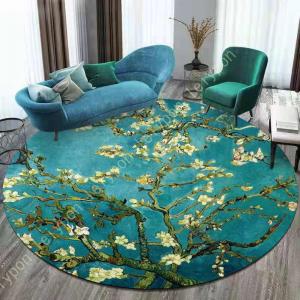 洗える 花柄 オールシーズン ラグ マット 円形 北欧 ペルシャ エスニック ラグカーペット らぐ かーぺっと 洗えるラグ 滑り止め付 おしゃれ モダン かわいい