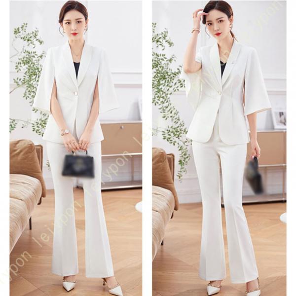 パンツスーツ セットアップ レディース 2点セット 上下セット スーツジャケット＋ワイドパンツ スー...