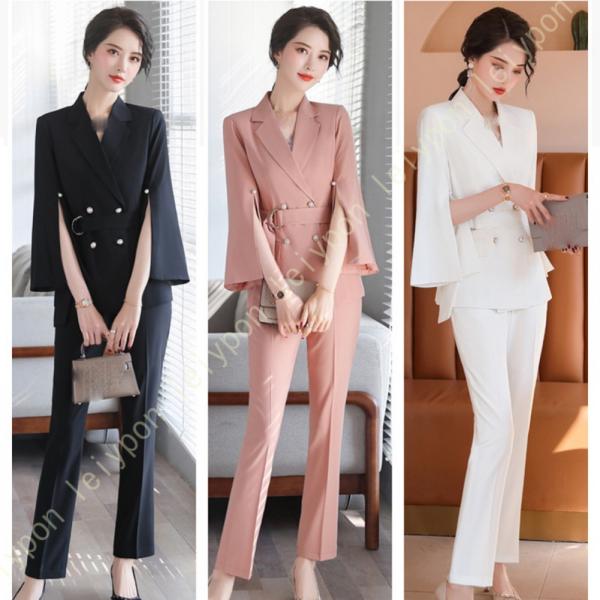 パンツスーツ スーツ レディース ジャケット フォーマル パンツ セットアップ 母 ママ 通勤 入学...