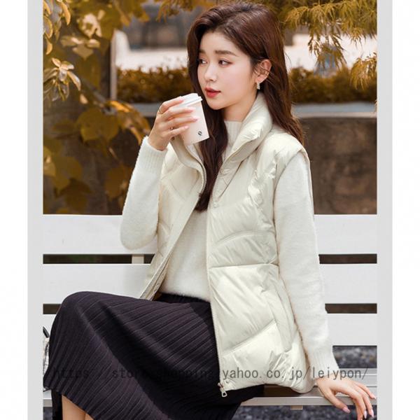 レディース ベスト ダウンベスト ハイネック 軽量 あったか 登山 暖かい ダウン コート おしゃれ...