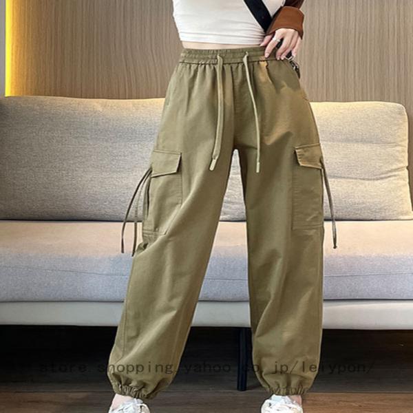 カーゴパンツ レディース カジュアル 夏 秋 春 ヒップホップ ダンス衣装 ロング丈 ファッション ...