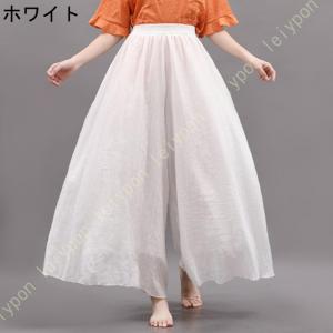 ワイドパンツ レディース 2枚重ね ロングパン...の詳細画像2