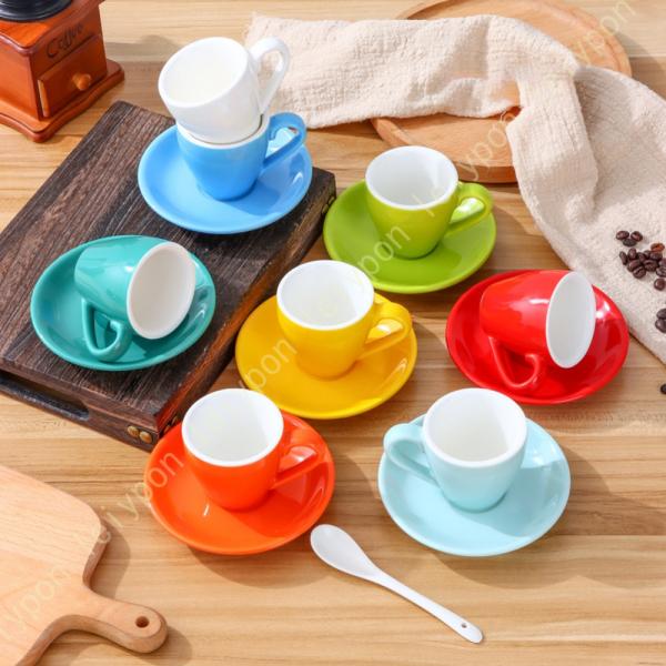 マグカップ 80ml マグ マグカップ ソーサー 北欧食器 コーヒーカップ 食器 白い食器 ブラウン...