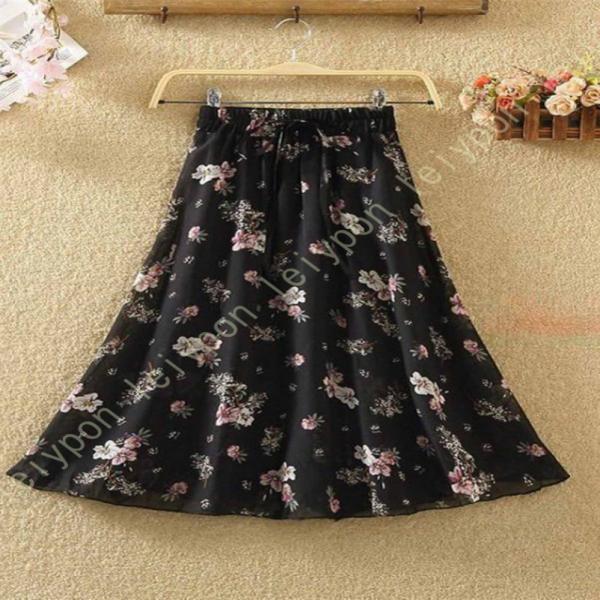 ロングスカート スカート レディース シフォン スカート おしゃれ 大人 カジュアル かわいい 花柄...