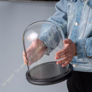 ガラスドーム 透明 円形 ディスプレイケース ガラス 防塵 汚れ防止 撥水 ショーケース 部屋装飾 店舗展示 卓上展示 フィギュア/工芸品/置物/アクセサリー収納｜leiypon