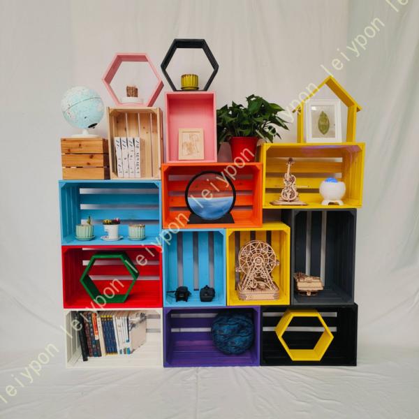 収納ボックス 木箱 スタッキング可 おしゃれ 木製ボックス ウッドボックス ヴィンテージ風 カラーボ...