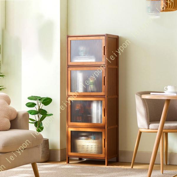 本棚 おしゃれ ディスプレイケース 透明扉付き 本棚 書架 防塵 書類棚 収納ラック 収納棚 木製 ...
