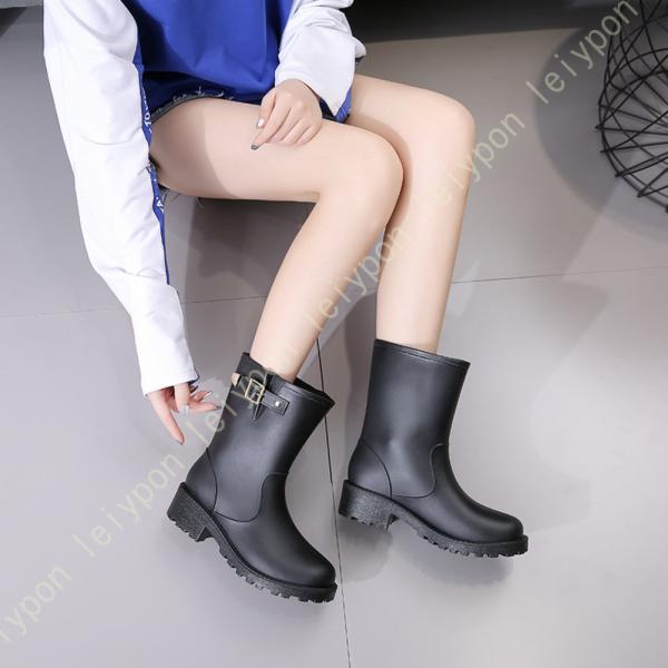 お洒落 レインブーツ レディース ショート おしゃれ 防水 軽量 防水 多機能 晴雨兼用 ミドル 折...