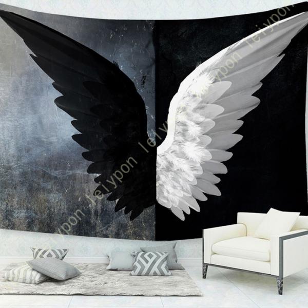タペストリー おしゃれ 天使の羽 北欧風 天使の翼 壁掛け 壁画 ウォールアート 多機能 布ポスター...