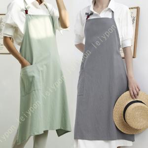 エプロン カフェ 保育士 キッチン 飲食 女性用 レディース 母 無地 首掛け ポケット付き おしゃれ かわいい おしりが隠れる 前結び 黒 無地 コットン