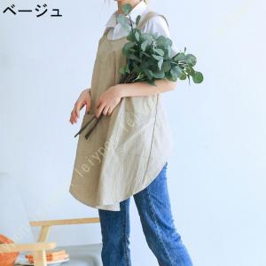 エプロン リネン キッチンエプロン かぶるだけ...の詳細画像2