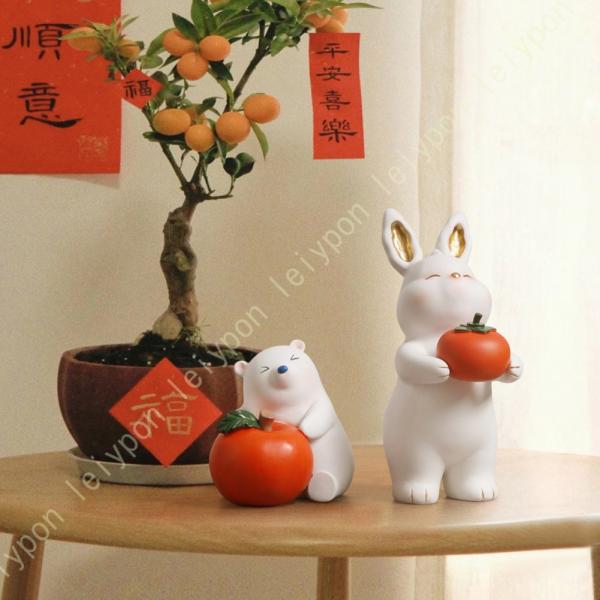 シンプル うさぎ 雑貨 ラビット 置物 オブジェ ミニマリスト モノクロ クラフト 装飾 小彫像 可...