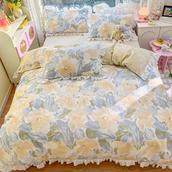 掛け布団カバー 掛け布団カバーセット 姫系風 4点セット ダブル 掛ふとんカバー 布団カバーセット ...