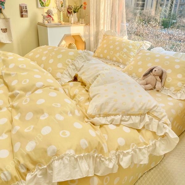 布団カバーセット 花柄 3点セット ポリエステル 四季通用 シングル きれいめ フリル付き プレゼン...