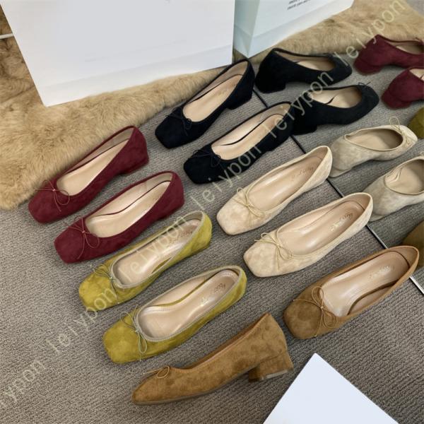 スクエアトゥ パンプス ローヒール 疲れない 脱げない パンプス 太ヒール ヒール 4cm 美脚 走...