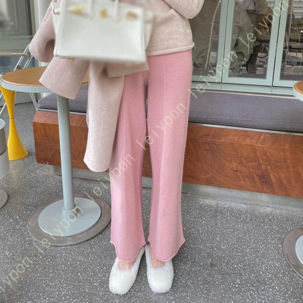 ロンパンツ レディース 冬 ルームウェア 柔らかい ワイド シンプル 美脚 細見せ 脚長 美尻 おし...