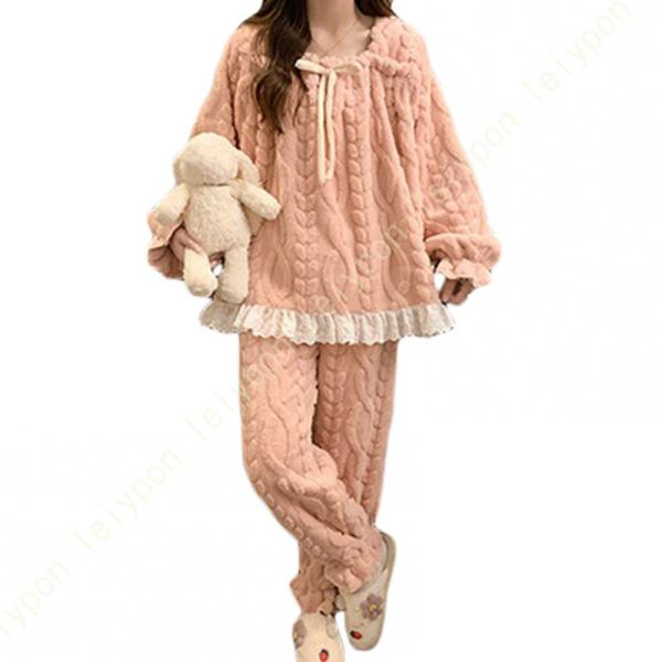 パジャマ もこもこ ゴムウエスト 2点セット 超可愛いルームウェア ナイトガウンレディース ゆったり...