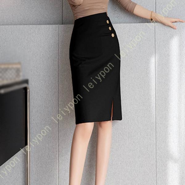 ペンシルスカート ハイウエスト レディース タイトスカート スリットスカート 膝丈 春夏 きれいめ ...