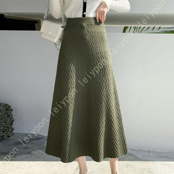 ニットタイトスカート ロングスカート 暖かい レディース ニットスカート 秋 冬 タイト ミモレ丈 ...