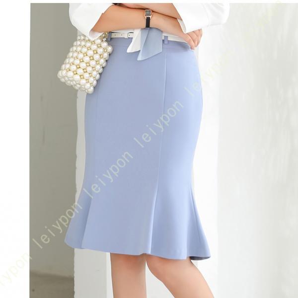 マーメイド レディース 無地 スカート 膝丈 上品 きれいめ 可愛い ふんわり ひざ丈 フレア マー...