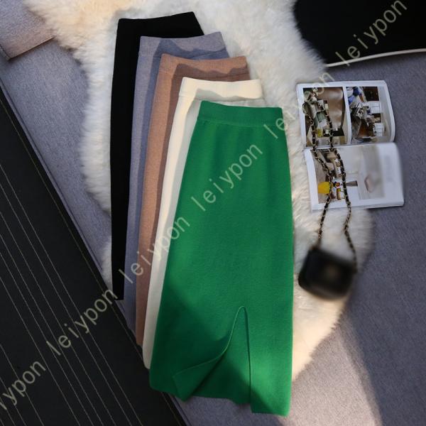 タイトスカート レディース Aライン 厚手 エレガント 春 秋 無地 スカート フォーマル カジュア...