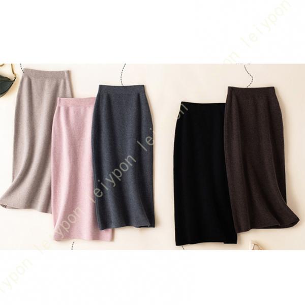 ニットスカート 冬 ハイウエスト レディース 上品 ウエストゴム ふわふわ 暖かい 厚手 フレアスカ...