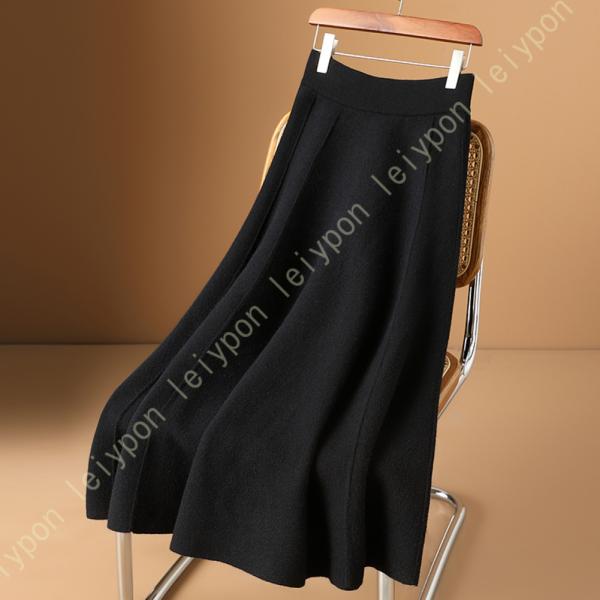 フレアスカート 秋冬 ふわふわ ニットスカート かわいい 女性らしい ハイウエスト 着痩せ 厚手 ウ...