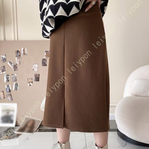 タイト ナロースカート 秋 冬 レディース 裏地付き ファスナー オフィス カジュアル ラップ風 タ...