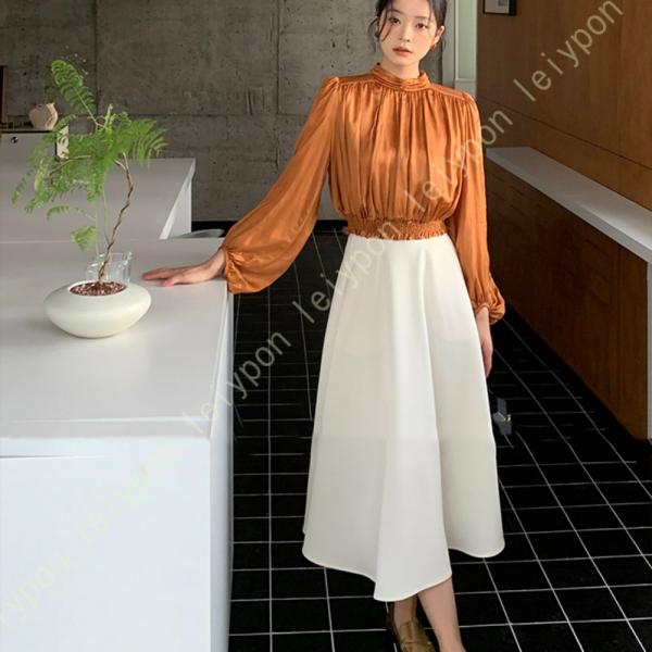 フレアスカート 秋冬 レディース Aラインスカート 厚手 エレガント ハイウェスト 厚手 スカート ...