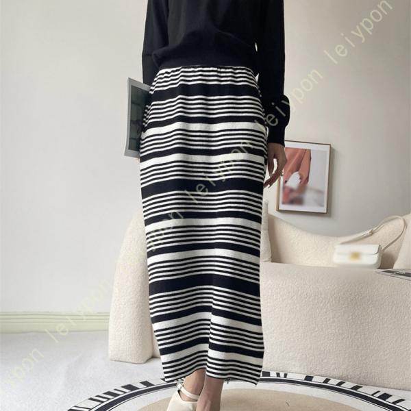 ニット タイトスカート レディース ウエストゴム 春 秋 冬 ニットスカート 細見え 柔らかい 暖か...