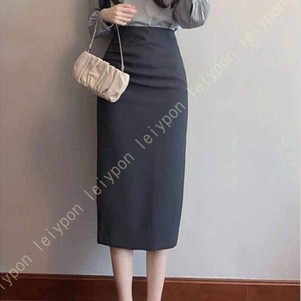 ペンシルスカート ハイウエスト レディース タイトスカート 春夏 きれいめ ベーシック モノトーン ...
