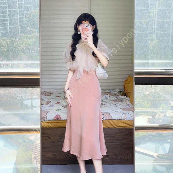 スカート レディース マーメイドスカート 春夏 知的 上品 エレガント 光沢感 サテンナロースカート...